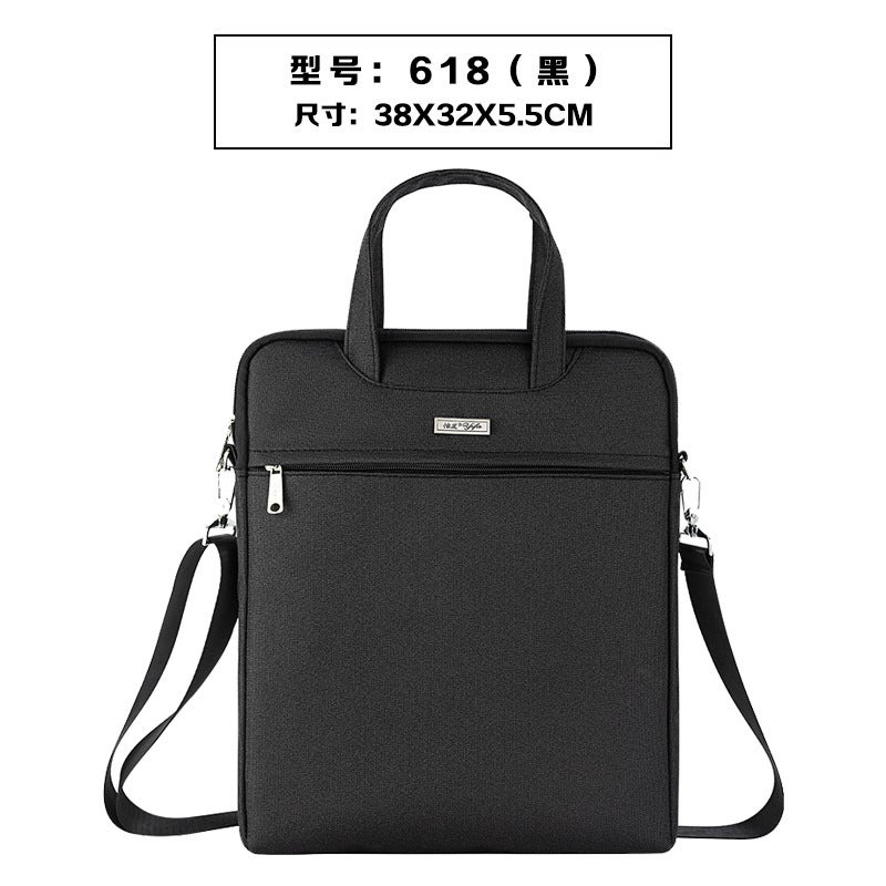 Portable Meeting Document Bag Waterproof Zipper Computer Bag Office File Information Bag Large Capacity Document Bag Printable - Image 1